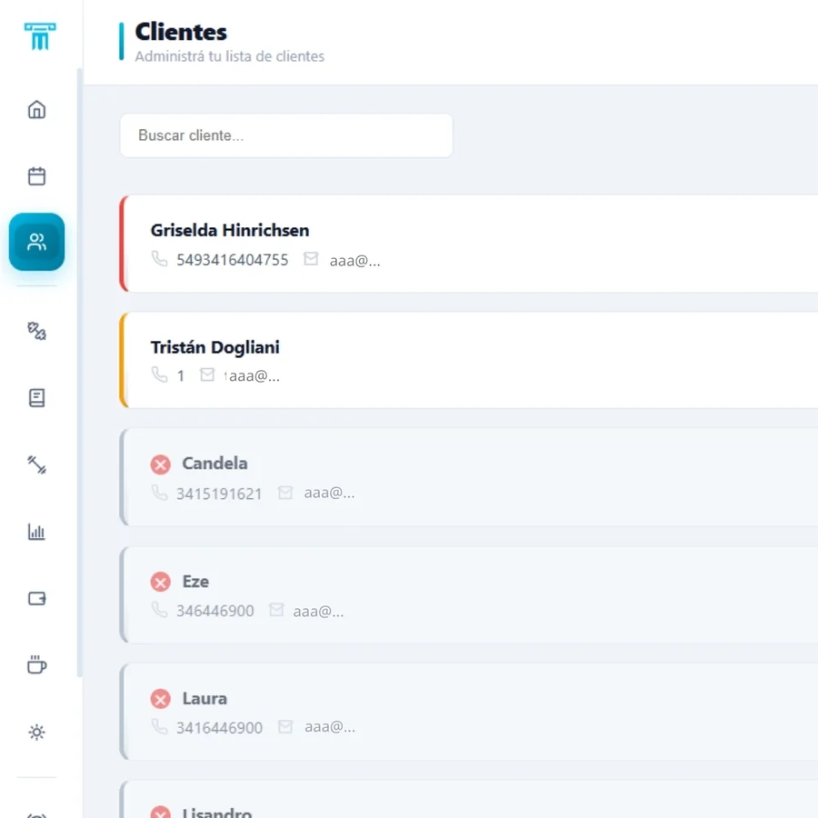 Lista de clientes